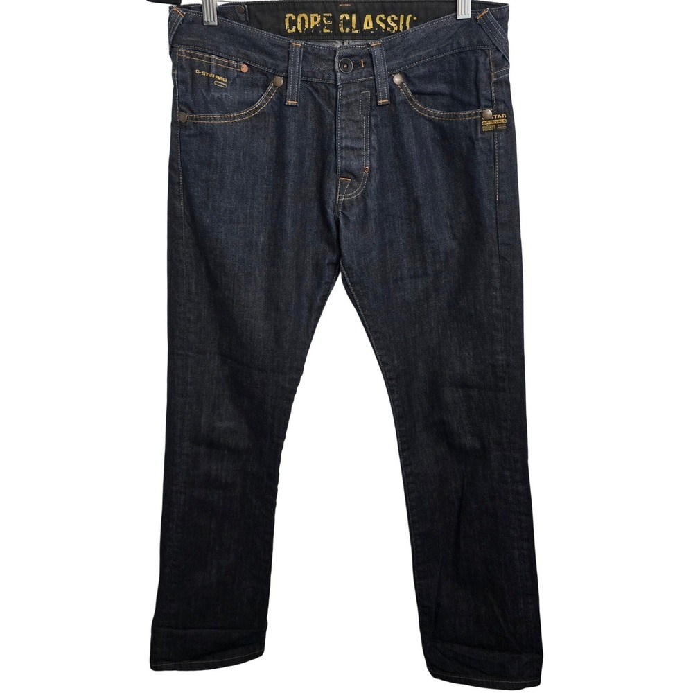 G-Star Raw Core Classic Mens Dark Wash Straight Leg Denim Jeans size 33x32